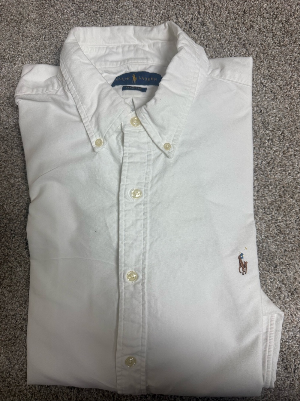 Ralph Lauren Oxford Shirt Men 2XL White Classic Fit Iconic Pony Logo Button Down